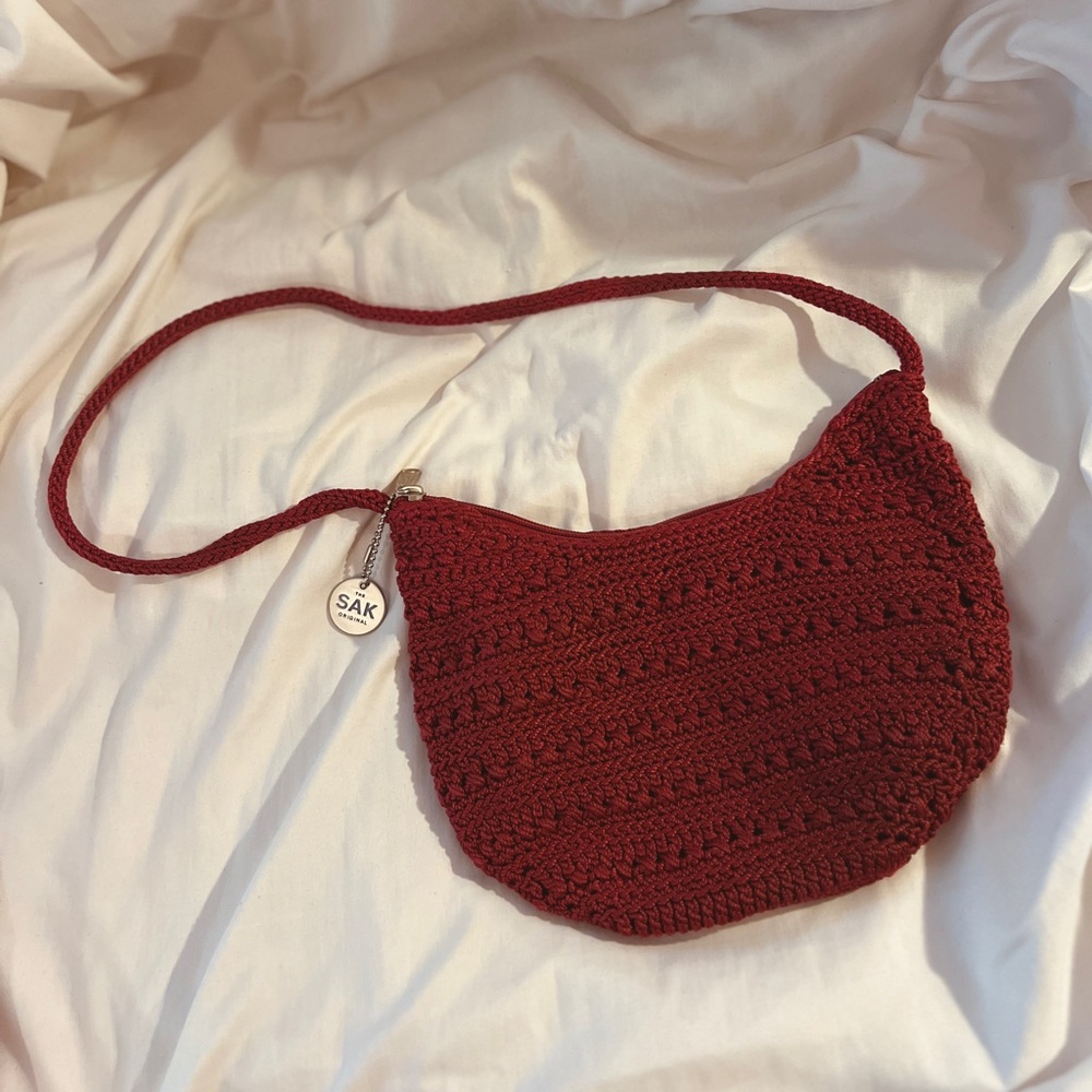 The Sak Red Knit Shoulder Bag